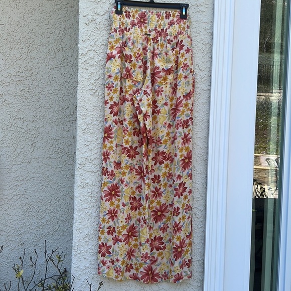 Billabong Smooth Sailing Floral High Waist Wide Leg Pants Women's Size M - Picture 6 of 12
